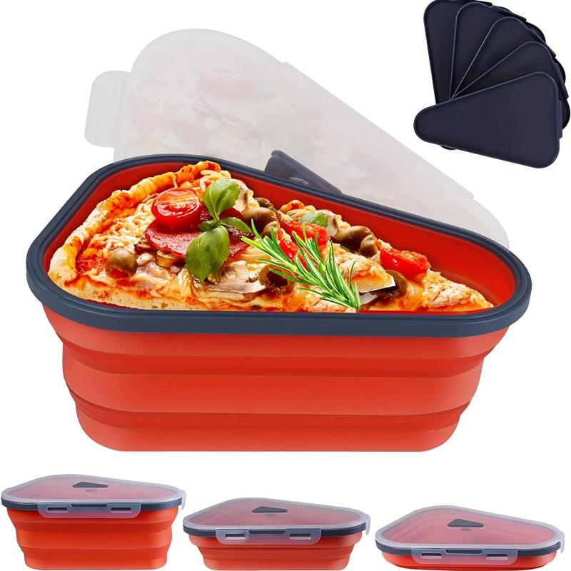 Silicone Pizza Folding Box With Lid Sealed Food Storage Box