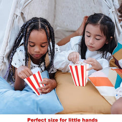 48 Mini Popcorn Boxes Movie Night Candy Snack Bags Containers Retro Red&White