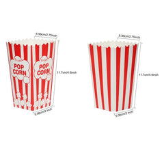 48 Mini Popcorn Boxes Movie Night Candy Snack Bags Containers Retro Red&White