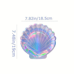 8 Shell Shape Paper Plates 17 Laser Glossy Disposable Plates Party Decoration