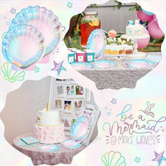 8 Shell Shape Paper Plates 17 Laser Glossy Disposable Plates Party Decoration