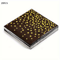 25pcs Disposable Dinnerware Set Paper Dinner Plates 17 22 Napkins Polka Dots