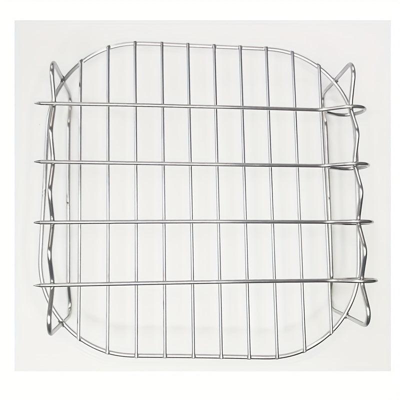 Air Fryer Rack With 3 Skewers Stainless Steel Air Fryer Grill Dual Layer