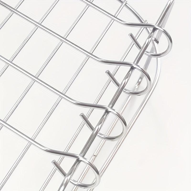Air Fryer Rack With 3 Skewers Stainless Steel Air Fryer Grill Dual Layer