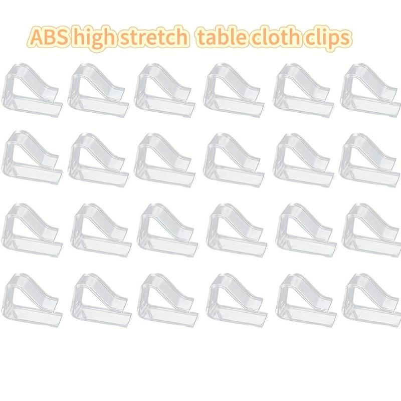 Clear Plastic Tablecloth Clips - Set of 18 - Table Cloth Holder for Party