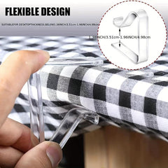 Clear Plastic Tablecloth Clips - Set of 18 - Table Cloth Holder for Party