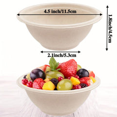 10pcs 8oz Compostable Bagasse Bowls Disposable Paper Bowls for Hot and Cold Food