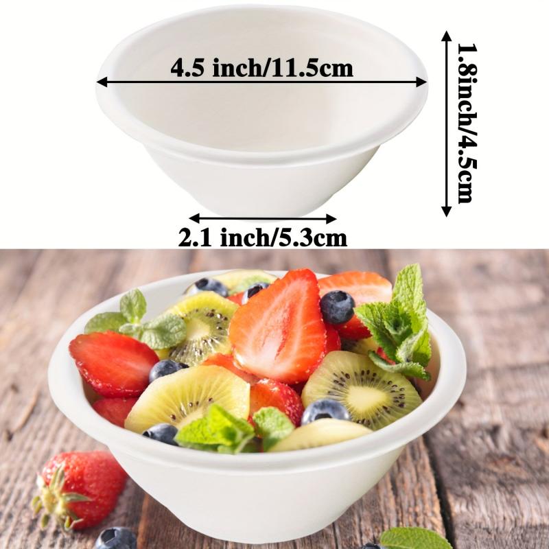 10pcs 8oz Compostable Bagasse Bowls Disposable Paper Bowls for Hot and Cold Food