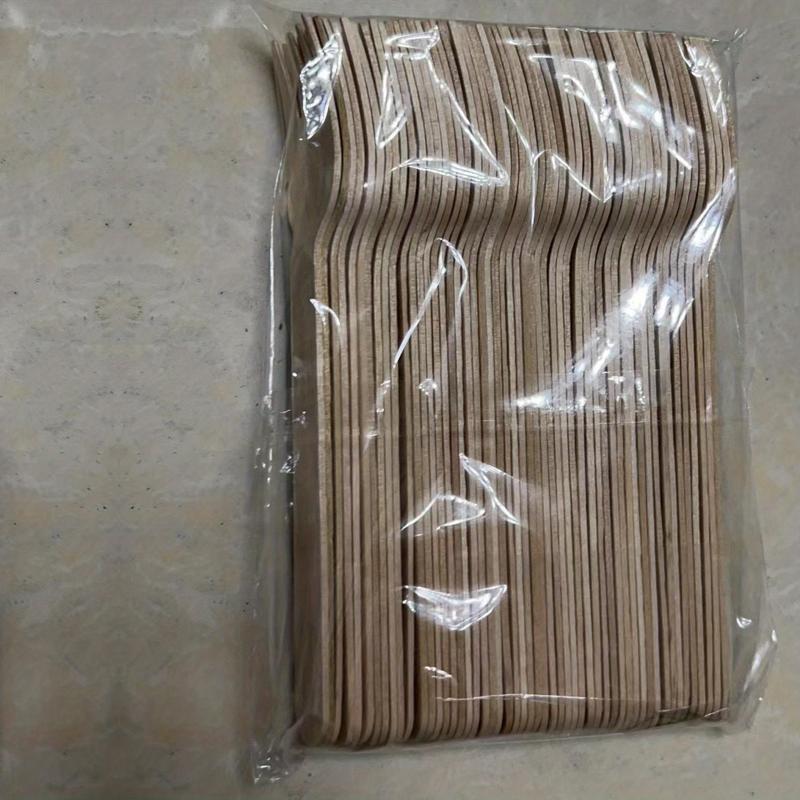 50pcs Disposable Wooden Fork Spoon Party Gathering Tableware