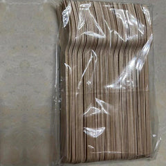 50pcs Disposable Wooden Fork Spoon Party Gathering Tableware