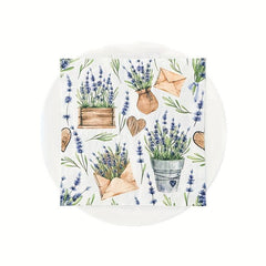 20pcs Disposable Square Napkin for Western Wedding Party - Printed Paper Napkin
