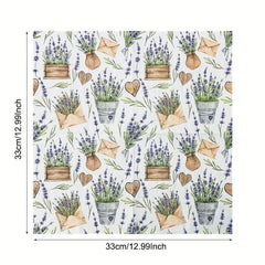 20pcs Disposable Square Napkin for Western Wedding Party - Printed Paper Napkin