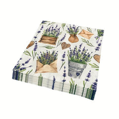 20pcs Disposable Square Napkin for Western Wedding Party - Printed Paper Napkin
