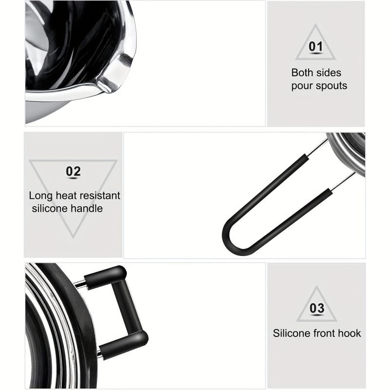Stainless Steel Melting Pot Kit with Silicone Spatula