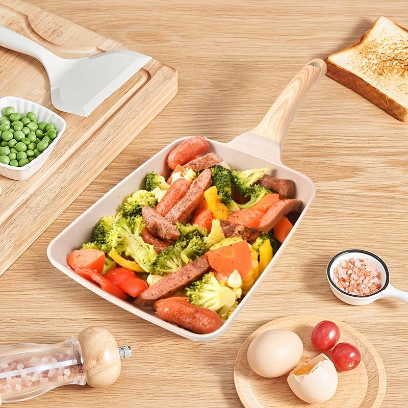 Square Jade Barbecue Frying Pan, Non Stick, Durable