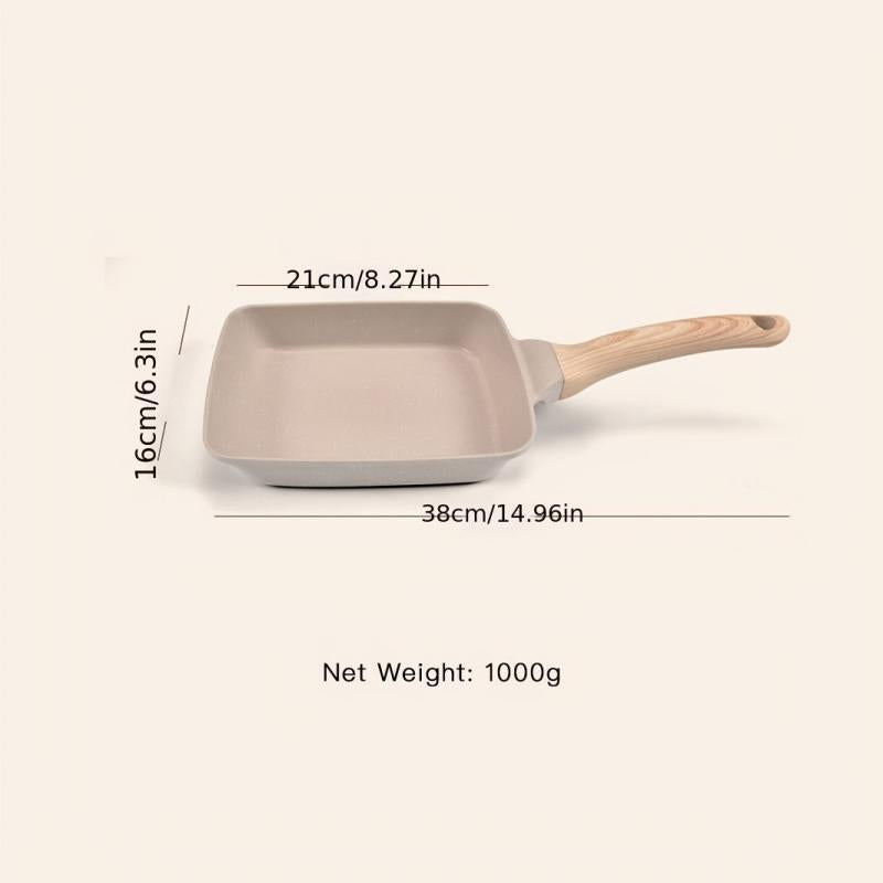 Square Jade Barbecue Frying Pan, Non Stick, Durable