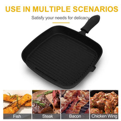 Square Cast Iron Baking Tray 25.4cm with Heat-resistant Stand