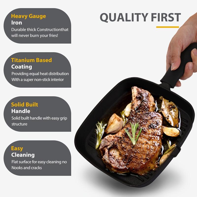 Square Cast Iron Baking Tray 25.4cm with Heat-resistant Stand