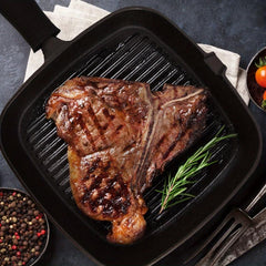 Square Cast Iron Baking Tray 25.4cm with Heat-resistant Stand