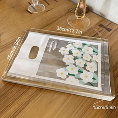 10pcs Flower Tote Bags Spring Flower Pattern Gift Bags Plastic Goodie Bags