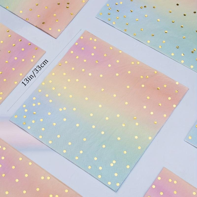20pcs Gradient Colored Disposable Napkins For Party Celebrations