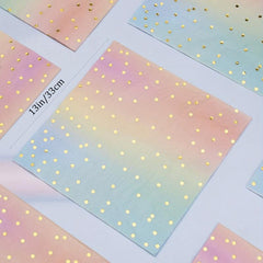 20pcs Gradient Colored Disposable Napkins For Party Celebrations