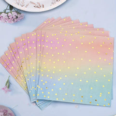 20pcs Gradient Colored Disposable Napkins For Party Celebrations