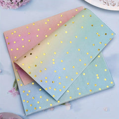 20pcs Gradient Colored Disposable Napkins For Party Celebrations