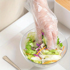 100pcs Plastic Disposable Gloves for Cooking Meal Preping Kitchen BBQ Cleaning
