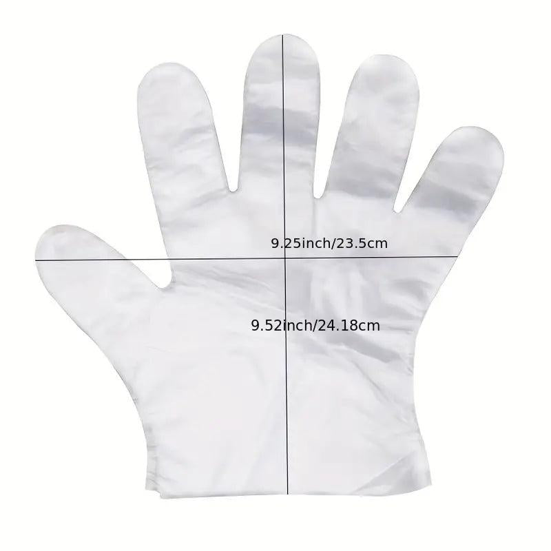 100pcs Plastic Disposable Gloves for Cooking Meal Preping Kitchen BBQ Cleaning