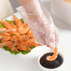 100pcs Plastic Disposable Gloves for Cooking Meal Preping Kitchen BBQ Cleaning