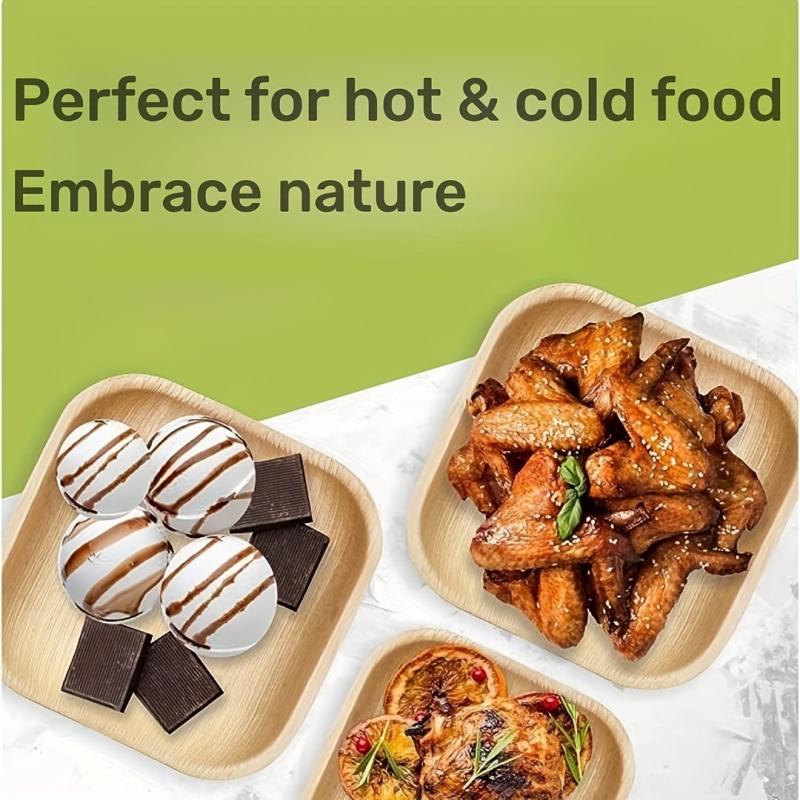10 PCS 15 24 Cm Compostable Square Palm Leaf Plates In Party