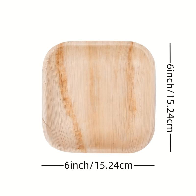 10 PCS 15 24 Cm Compostable Square Palm Leaf Plates In Party