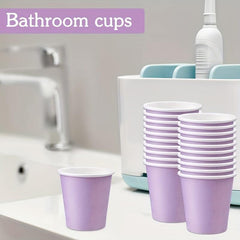 50pcs Purple Disposable Paper Cups 3oz Small Mouthwash Cups