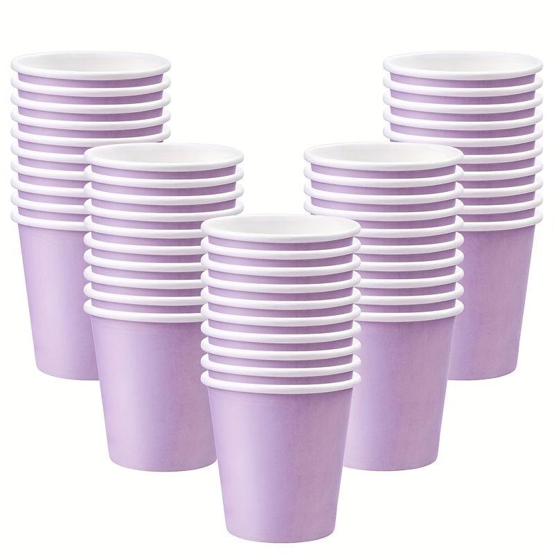 50pcs Purple Disposable Paper Cups 3oz Small Mouthwash Cups