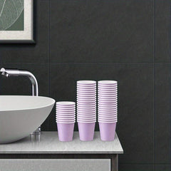 50pcs Purple Disposable Paper Cups 3oz Small Mouthwash Cups
