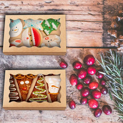 6pcs Treat Boxes With Window for Macarons, Candies, Cakesicles - L17 X W12 X H4