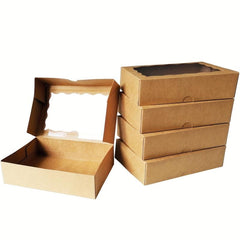 6pcs Treat Boxes With Window for Macarons, Candies, Cakesicles - L17 X W12 X H4