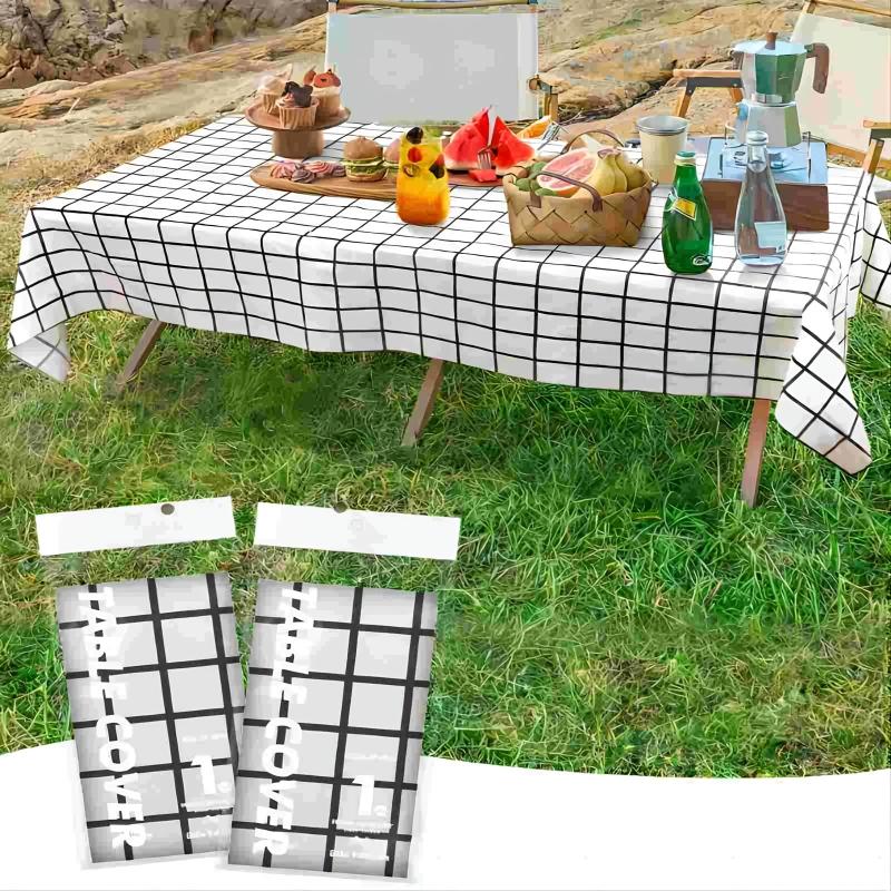 5pcs Waterproof Oilproof Plastic Tablecloth Cover