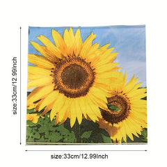 20pcs Sunflower Napkins for Weddings Birthdays Home Decor 12 99''