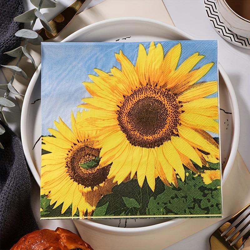20pcs Sunflower Napkins for Weddings Birthdays Home Decor 12 99''