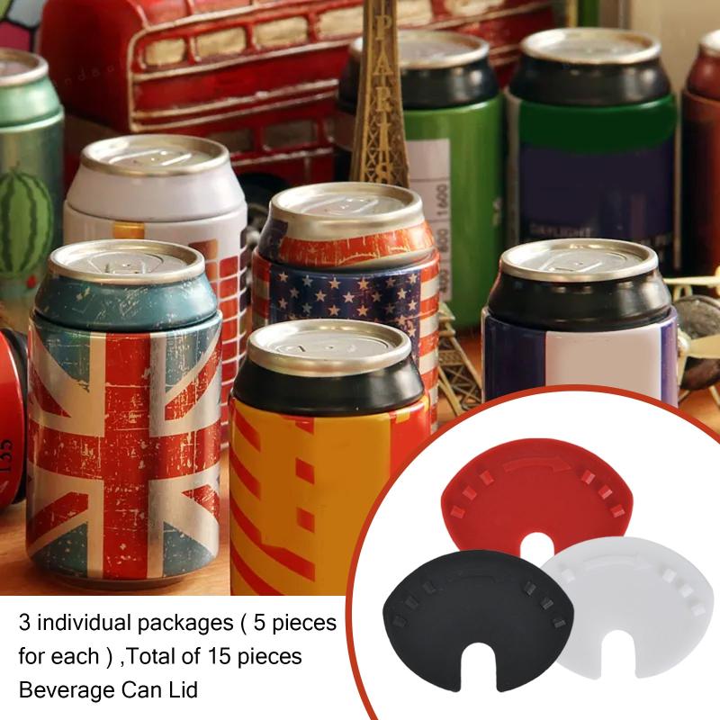 15pcs Reusable Can Cap Beverage End Cap Anti Dust Lids for Beer Soda Saver