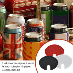 15pcs Reusable Can Cap Beverage End Cap Anti Dust Lids for Beer Soda Saver
