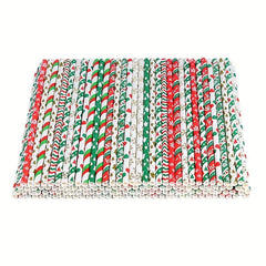 25pcs Biodegradable Paper Straws Christmas Party Cocktail Decorations