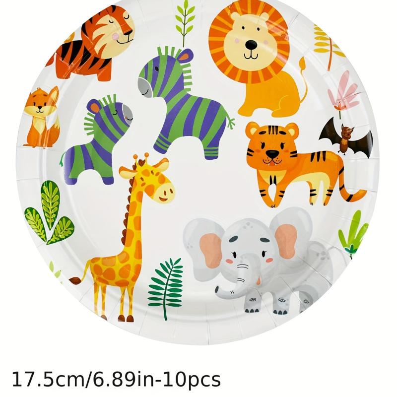 10pc Forest Animal Dinner Plates - Kids' Birthday Party Supplies
