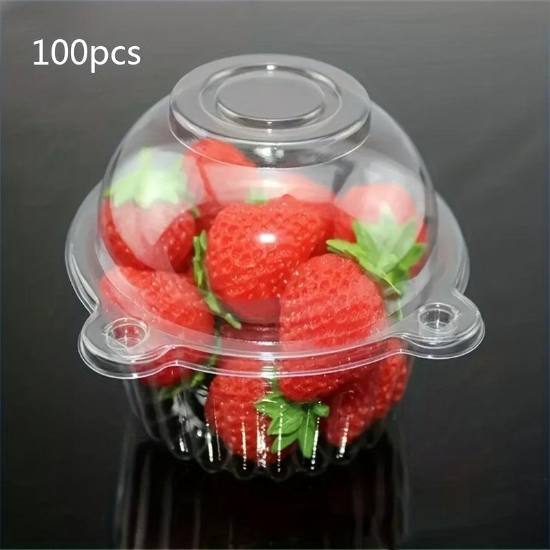 100pcs Clear Plastic Cupcake Boxes Disposable & BPA