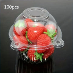 100pcs Clear Plastic Cupcake Boxes Disposable & BPA