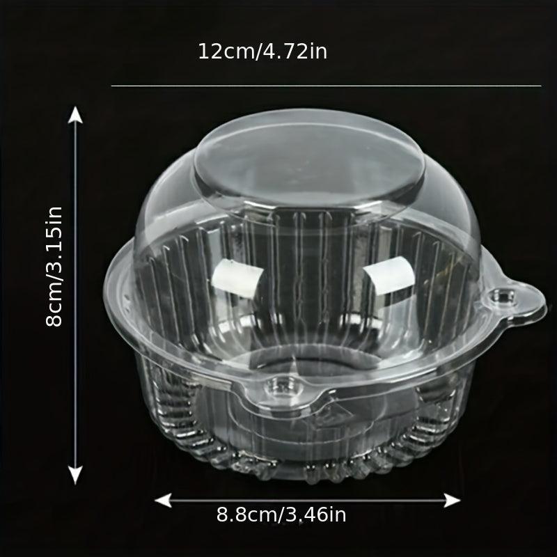 100pcs Clear Plastic Cupcake Boxes Disposable & BPA