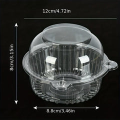 100pcs Clear Plastic Cupcake Boxes Disposable & BPA