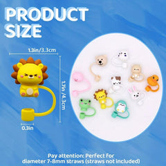 10pcs Silicone Straw Covers Splash & Dust Proof for 7 8mm Straws